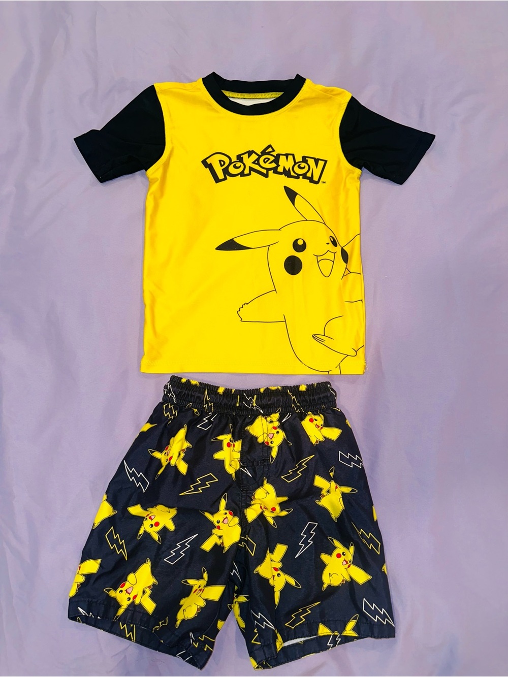 Pokémon Pikachu Kids Swimsuit Rashguard Set B7